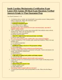 South Carolina Mechatronics Certification Exam Latest 2026 Update 200 Real Exam Questions