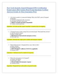 New York Security Guard Fireguard F01 Certification Exam Latest 2026 Update Real Exam Que