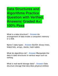 Data Structures and Algorithms Practice Question with Verified Answers| Graded A+| 100% Pa