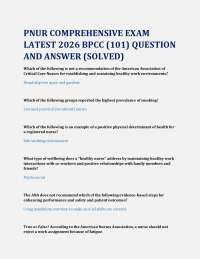 PNUR COMPREHENSIVE EXAM LATEST 2026 BPCC (101) QUESTION AND ANSWER (SOLVED)