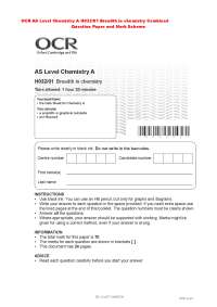 OCR AS Level Chemistry A H032/01 Breadth in chemistry Combined