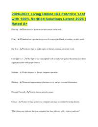 2026/2027 Living Online IC3 Practice Test with 100% Verified Solutions Latest 2026 | Rated