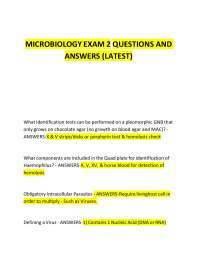 MICROBIOLOGY EXAM 2 QUESTIONS AND ANSWERS (LATEST)