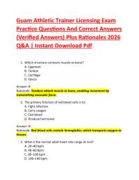 Guam Athletic Trainer Licensing Exam Practice Questions And Correct Answers (Verified An