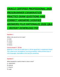 ORACLE CERTIFIED PROFESSIONAL JAVA PROGRAMMER EXAMINATION PRACTICE EXAM QUESTIONS