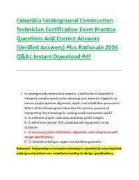 Columbia Underground Construction Technician Certification Exam Practice Questions And C