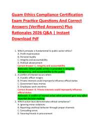 Guam Ethics Compliance Certification Exam Practice Questions And Correct Answers (Verifi