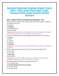Maryland Stationary Engineer Grade 1 Exam 2026 – 100% Actual Exam Q&A | High Pressure Boi