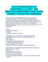 TCFP Firefighter I/II Exam Questions and Answers Chapters 1–5 with Detailed Solutions