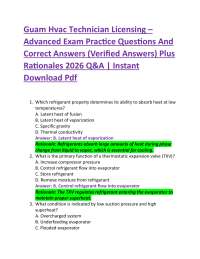 Guam Hvac Technician Licensing – Advanced Exam Practice Questions And Correct Answers (V