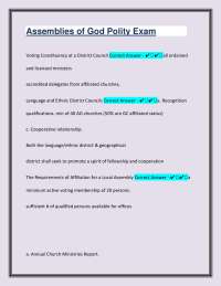 Assemblies of God Polity Exam Questions & Answers That Boost Your Score | 2026/2027