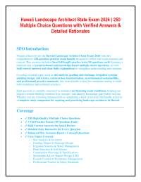 Hawaii Landscape Architect State Exam 2026 | 250 Multiple Choice Questions with Verified