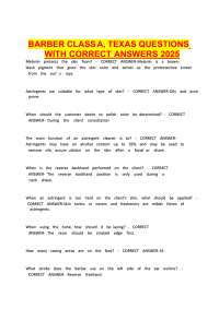 Barber Class A Texas Exam Questions with Correct Answers 2026 | Texas State Board Barber L