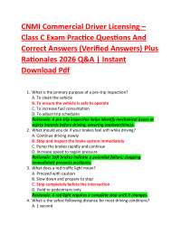CNMI Commercial Driver Licensing – Class C Exam Practice Questions And Correct Answers (