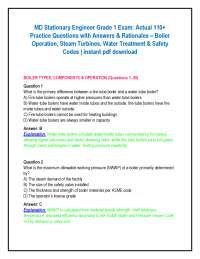 MD Stationary Engineer Grade 1 Exam: Actual 110+ Practice Questions with Answers & Ration