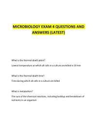 MICROBIOLOGY EXAM 4 QUESTIONS AND ANSWERS (LATEST)