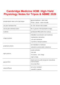 Cambridge Medicine HOM: High-Yield Physiology Notes for Tripos & NBME 2026