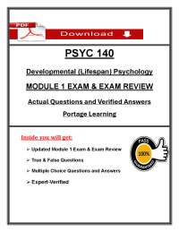 PSYC 140 Module 1 Lock Down Exam 2 (2025) Developmental Psychology Questions & Answers