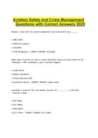 Aviation Safety and Crisis Management Questions with Correct Answers 2026 | Aviation Risk