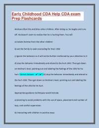 Early Childhood CDA Help CDA exam Prep Flashcards |2026/2027 | Success Guaranteed