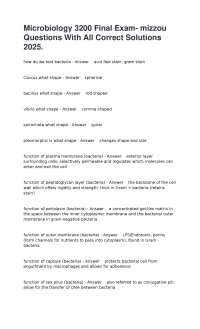 Microbiology 3200 Final Exam- mizzou Questions With All Correct Solutions 2025.