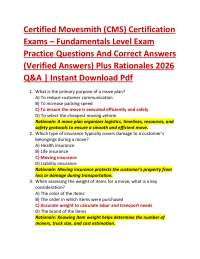 Certified Movesmith (CMS) Certification Exams – Fundamentals Level Exam Practice Questio