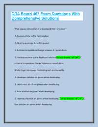 CDA Board 467 Exam Questions With Comprehensive Solutions | Test Your Knowledge |2026 ED