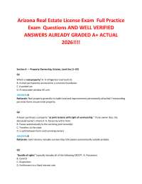 License Exam Full Practice Exam Questions AND WELL VERIFIED ANSWERS AL