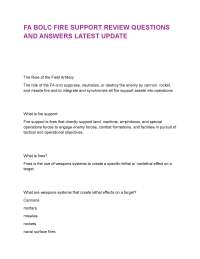 FA BOLC FIRE SUPPORT REVIEW QUESTIONS AND ANSWERS LATEST UPDATE