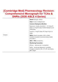 [Cambridge Med] Pharmacology Revision: Comprehensive Monograph for TCAs & SNRIs 2026