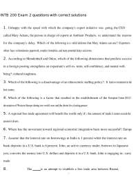 INTB 200 Exam 2 questions with correct solutions