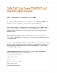 CMN 552 Final Exam 2026/2027: Questions and Answers Study Guide