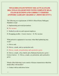TEXAS RDA EXAM NEWEST 2026 ACTUAL EXAM| RDA TEXAS EXAM REVIEW WITH REAL EXAM QUESTIONS