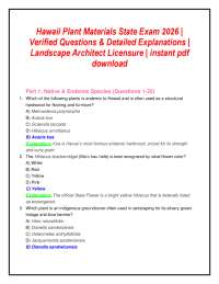 Hawaii Plant Materials State Exam 2026 | Verified Questions & Detailed Explanations | La