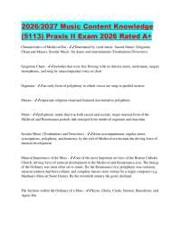 2026/2027 Music Content Knowledge (5113) Praxis II Exam 2026 Rated A+