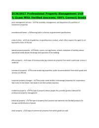 2026/2027 professional property management Unit 1: Exam Prep With Verified Answers| 100% C