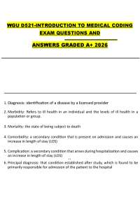 WGU D521 Intro to Medical Coding Study Guide