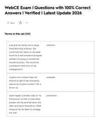 WebCE Exam | Questions with 100% Correct Answers | Verified | Latest Update 2026