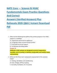 NATE Core — Science & HVAC Fundamentals Exam Practice Questions And Correct Answers (V