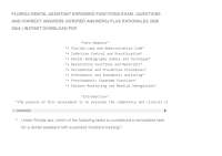 FLORIDA DENTAL ASSISTANT EXPANDED FUNCTIONS EXAM –QUESTIONS AND CORRECT ANSWERS