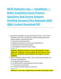 NATE Hydronics Gas — Installation — Boiler Installation Exam Practice Questions And Corr