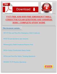 F-07 Fire and Non-Fire Emergency Drill Conductor Exam Questions and Answers 2026 | Complet