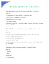 Hist 105 Exam 2 with verified detailed solutions