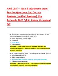 NATE Core — Tools & Instruments Exam Practice Questions And Correct Answers (Verified A