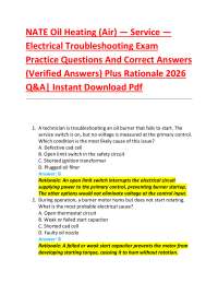 NATE Oil Heating (Air) — Service — Electrical Troubleshooting Exam Practice Questions An