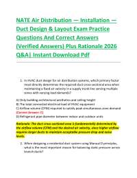 NATE Air Distribution — Installation — Duct Design & Layout Exam Practice Questions And