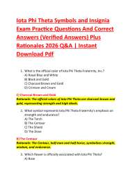 Iota Phi Theta Symbols and Insignia Exam Practice Questions And Correct Answers (Verifie