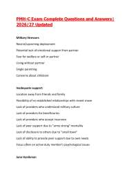 PMH-C Exam Complete Questions and Answers| 2026/27 Updated