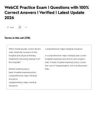 WebCE Practice Exam | Questions with 100% Correct Answers | Verified | Latest Update 2026