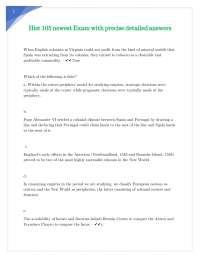 Hist 105 newest Exam with precise detailed answers